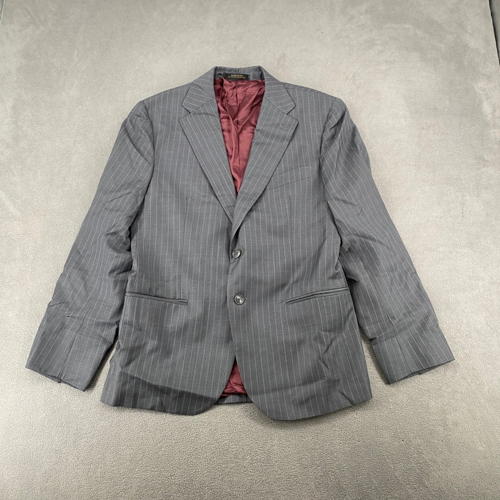 Jos. A. Bank Reserve Custom Grey Pinstripe 100% Wool Blazer Sport Coat 41R